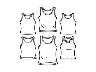 Tank top outline fashion vector illustration