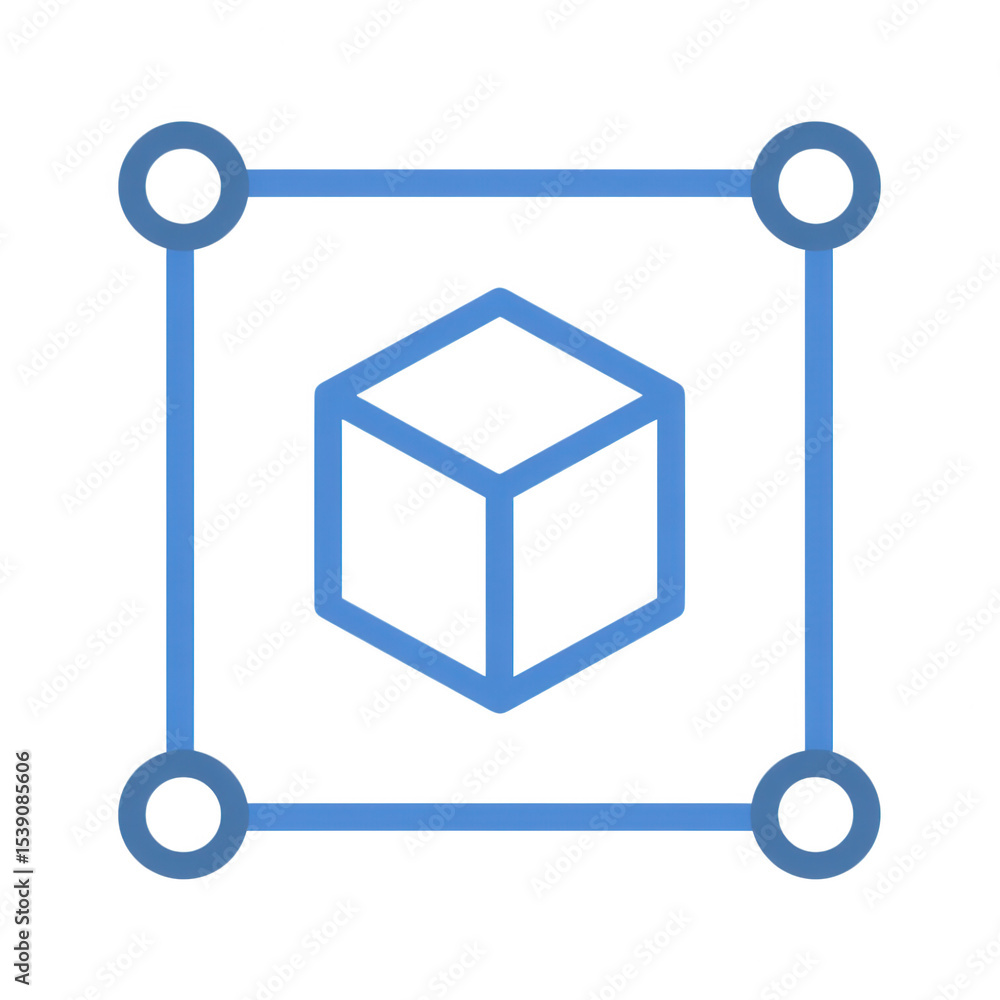 Poster cube framework design element isolated on transparent background