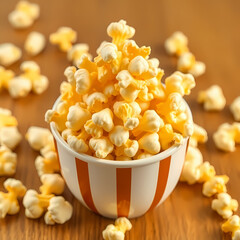 Classic butter popcorn in a bowl, ready for movie night