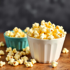 Classic butter popcorn in a bowl, ready for movie night