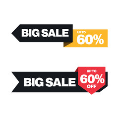 Promotional banners with discount offer: Two visually striking promotional banners showcasing a bold "BIG SALE" message with a significant discount of "UP TO 60% OFF".