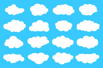 White clouds set on blue sky background