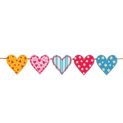 Colorful and Decorative Hearts with Unique Patterns for Celebration or Crafting Projects