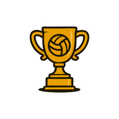 Trophy, best icon, golden cup, shiny badge, vector award for business celebration success, digital design, sports prize layout, competition milestone template