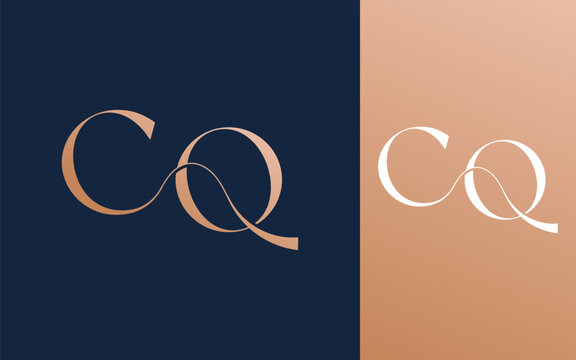 Initial letter CQ QC logo design vector illustration for couple, wedding, and business