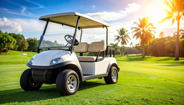 golf cart on golf course