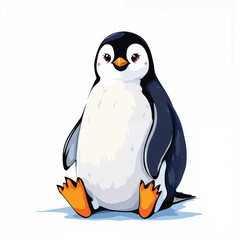 Obraz premium Emperor Penguin cartoon vector illustration isolated