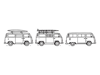 Van transport line icon vector