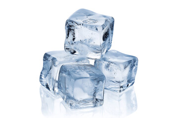 Realistic Ice Cube Texture on White Cutout Background