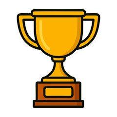 Trophy, winner cup, prize symbol, shiny trophy, achievement sign for sports celebration design, digital badge, business reward graphic, team goal success template