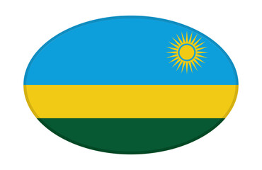 Rwanda flag ellipse shaped. vector	