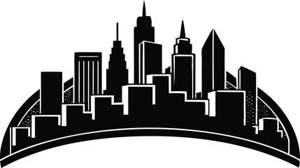 Fototapeta premium city skyline silhouette on white background