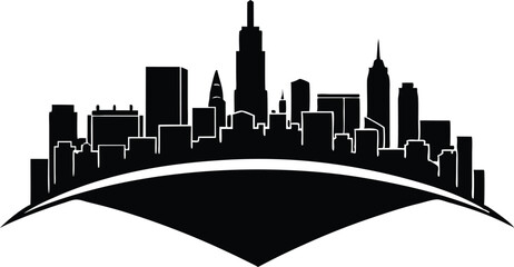 Fototapeta premium city skyline silhouette on white background