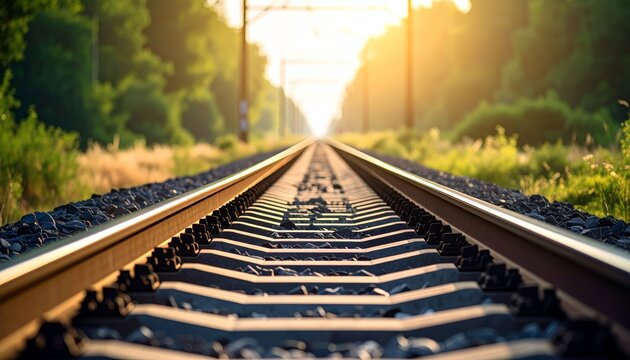 railroad tracks in the morning