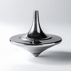 Sleek, shiny spinning top on a bright surface. Symbolizes focus, balance, and decision making. Perfect for concepts relating to business, strategy, or mindfulness.