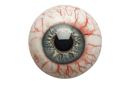 Monster eyeball with veins isolated on a transparent background