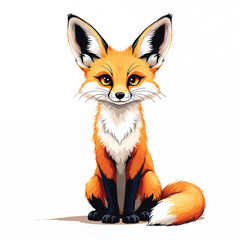 Obraz premium Fennec Fox cartoon vector illustration isolated