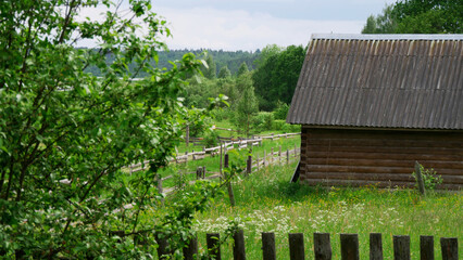 Old wooden house in the village