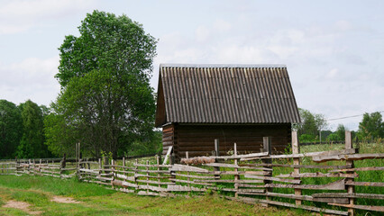 Old wooden house in the village