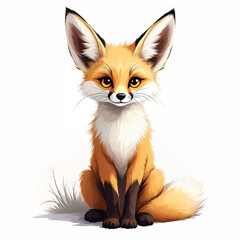 Obraz premium Fennec Fox cartoon vector illustration isolated