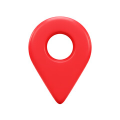 3D Red Location Marker transparent background
