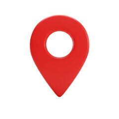 Red 3D Location Pin A Simple Modern Map Marker Icon transparent background
