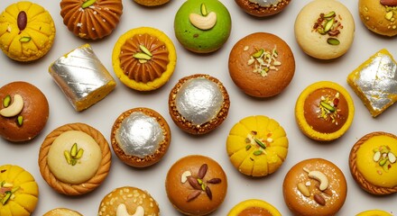indian food Assorted Indian Sweets: Delicious Variety of Traditional Mithai