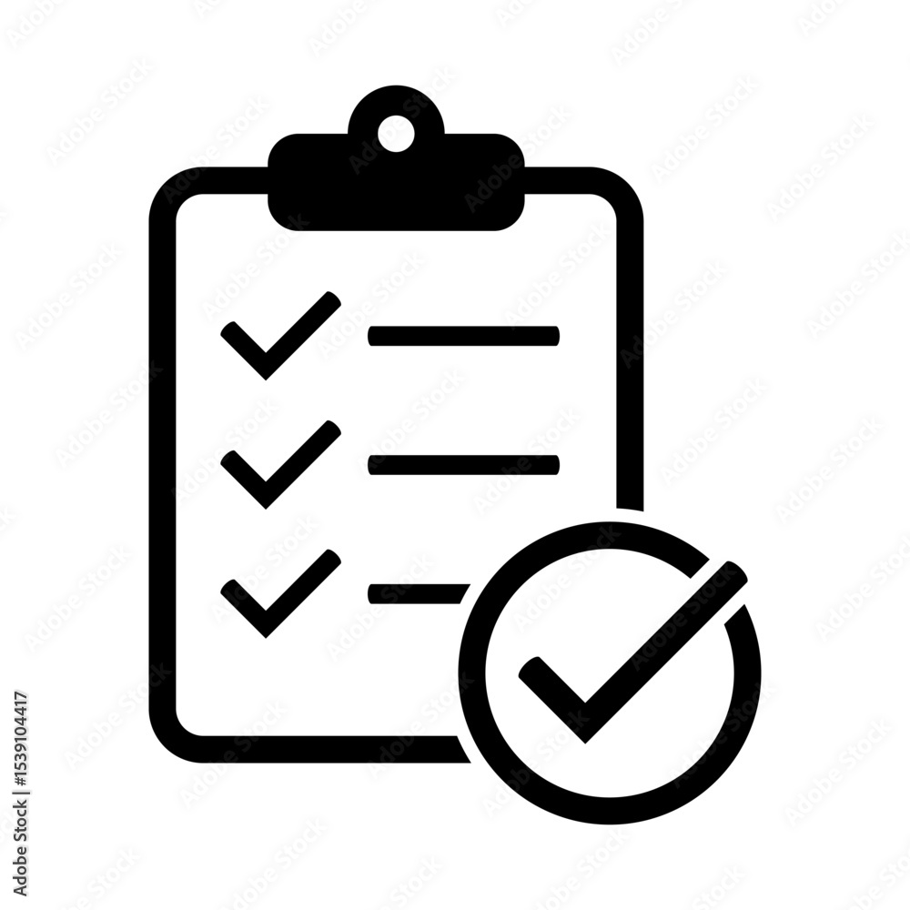 Aufkleber clipboard icon. clipboard with check mark icon. checklist sign symbol for web site and app design.