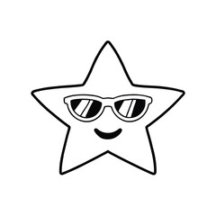 black star on white background