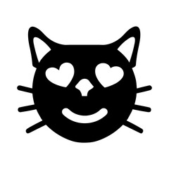 Smiling Cat Face with Heart Shaped Eyes