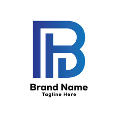 b letter creative blue color logo design