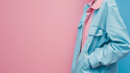 Trendy Blue Jacket and Pink Shirt Fashion