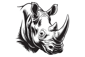 Fototapeta premium Powerful Rhino Head Vector Illustration