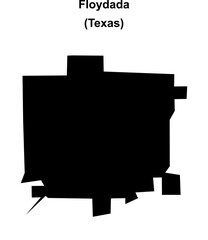 Floydada (Texas) blank outline map
