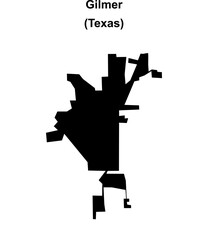 Gilmer (Texas) blank outline map