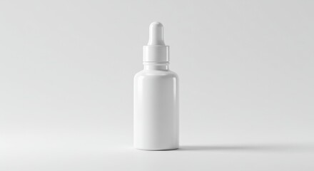 White spray bottle on white background
