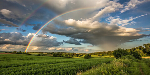 Fototapeta premium rainbow over the field