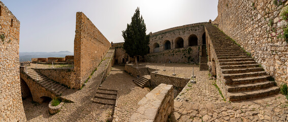 Greece, Nafplio, Palamidi Fortress - 1 april 2024 - Wonderful view of a glimpse of the Palamidi fortress