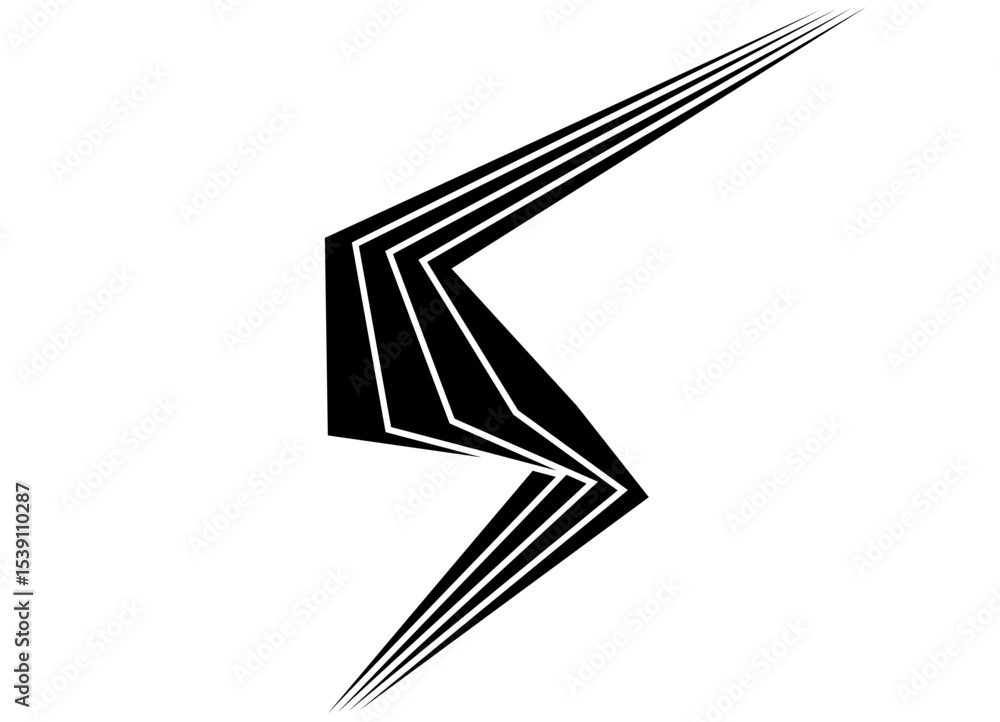 Poster striped vector pattern of thick black broken lines on a white background. modern black and white vec
