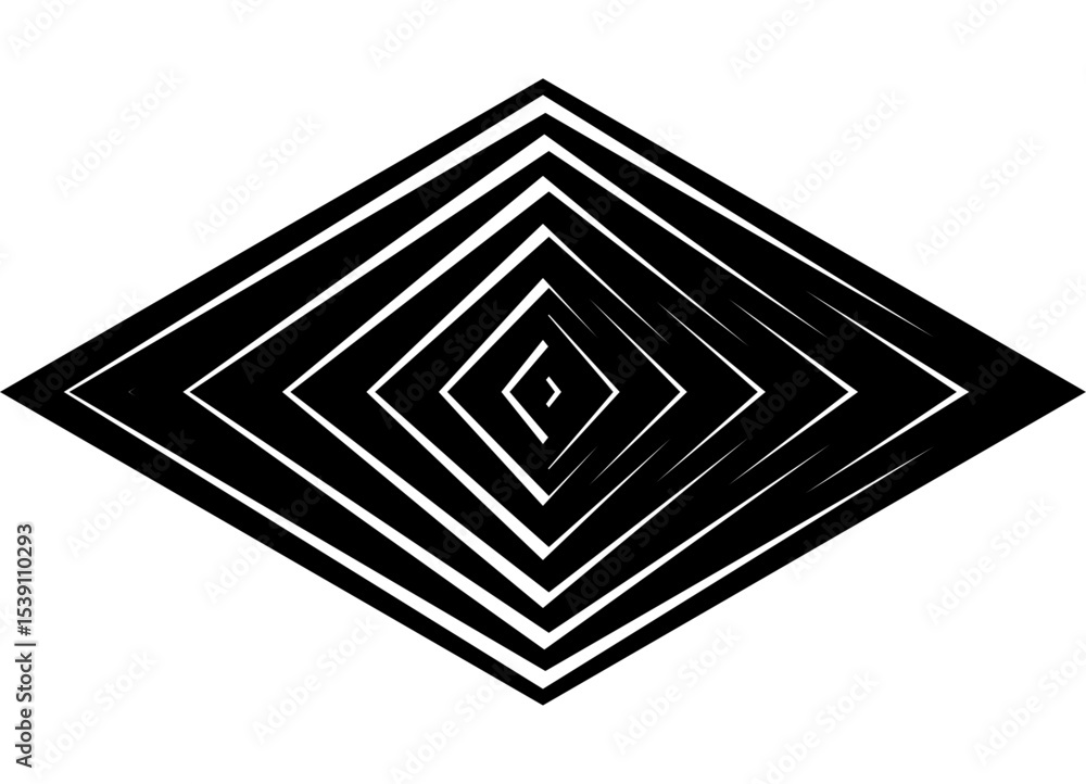 Poster striped rhombus. vector pattern of black broken lines on a white background. black and white vector 