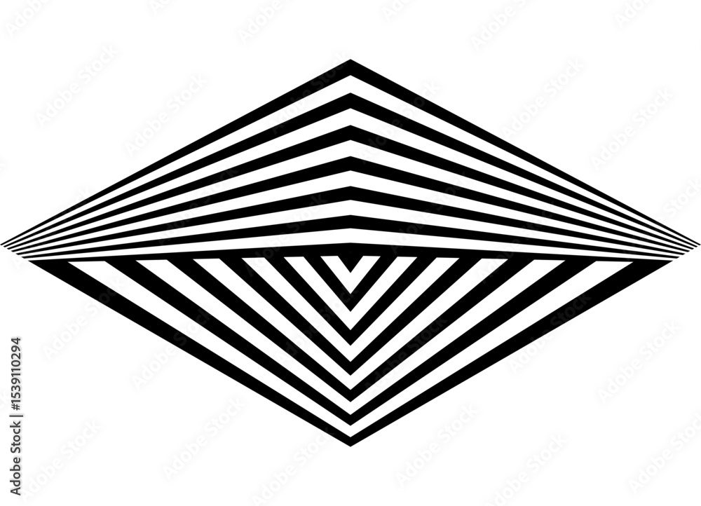 Poster striped rhombus. vector pattern of black broken lines on a white background. black and white vector 