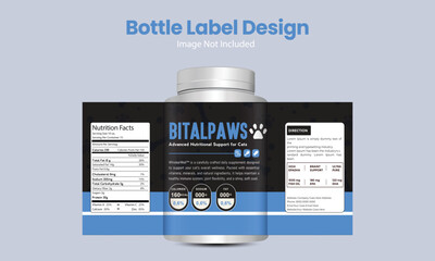 Pet Medicine Supplement Bottle Label Design