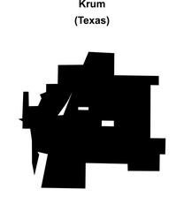 Krum (Texas) blank outline map