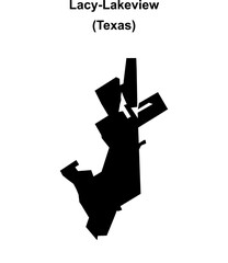 Lacy-Lakeview (Texas) blank outline map