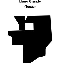 Llano Grande (Texas) blank outline map