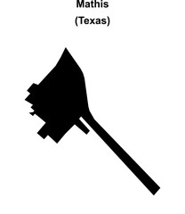 Mathis (Texas) blank outline map