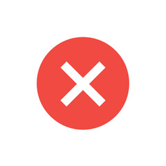 Obraz premium Payment declined icon with red background and white cross symbol 