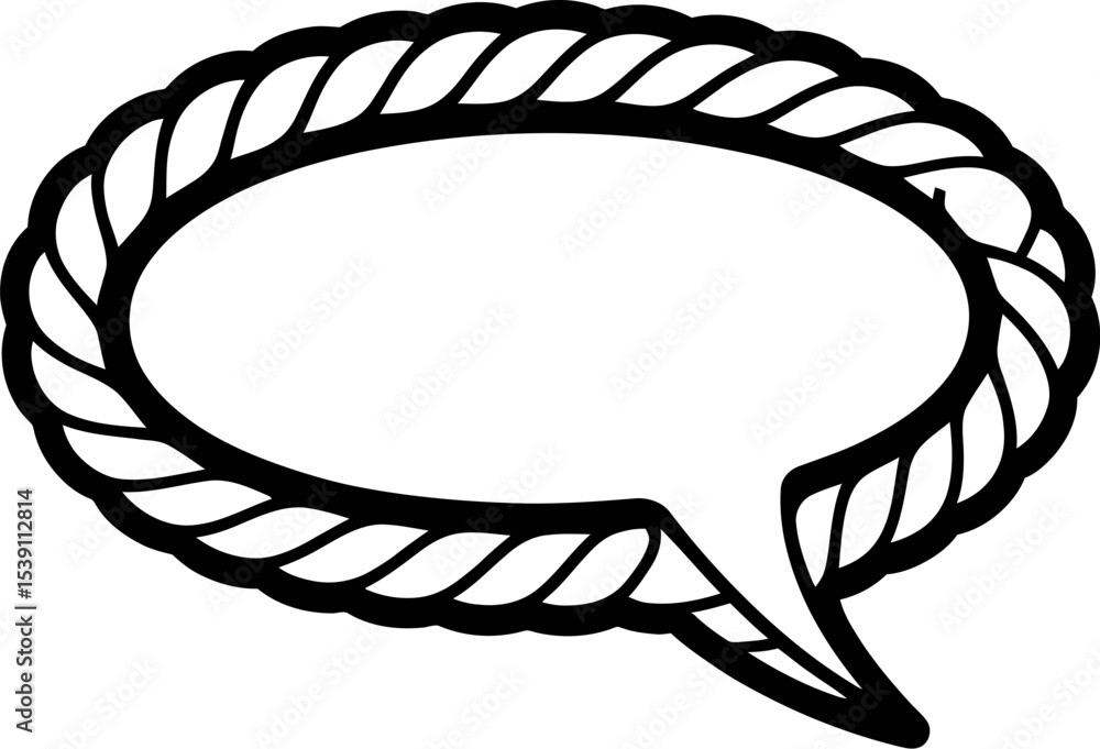 Poster rope border speech bubble vector graphic design element for social media communication and message i