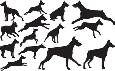 Doberman Pinscher Silhouettes