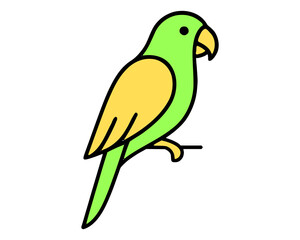 green parrot on a branch